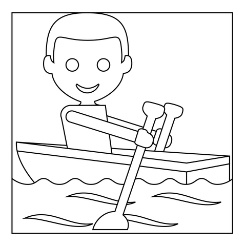 Person Rowing Boat Coloring Page